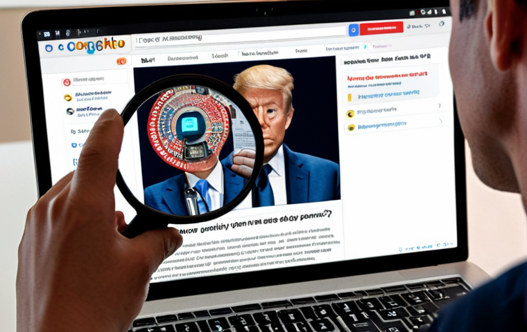 **
Prompt: A person carefully examining online news on a laptop screen, with magnifying glass overlaying the content. Emphasis on verifying sources and detecting fake news. Background should show various social media logos subtly blurred.
**