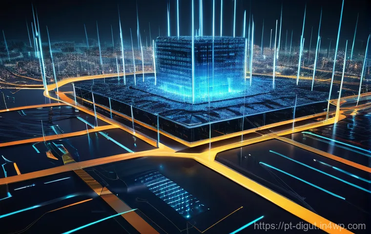 디지털 프리 존에서의 네트워크 보안 전략 - **Digital Guardian of Data:** A confident young professional woman, possibly of diverse ethnicity, i...