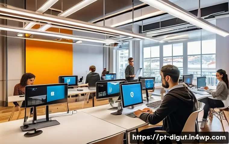 디지털 프리 존과 규제 완화의 관계 - **Prompt 1: A Vibrant Portuguese Digital Innovation Hub**
    "A wide-angle, futuristic and warm pho...