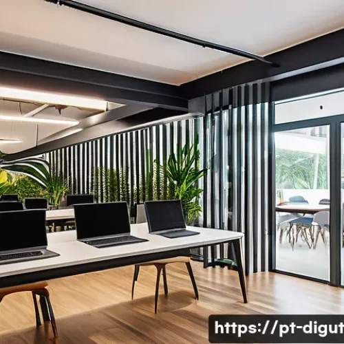 디지털 프리 존의 투자자 시각 - A modern Brazilian digital free zone office environment in Recife, Pernambuco, showcasing a diverse ...
