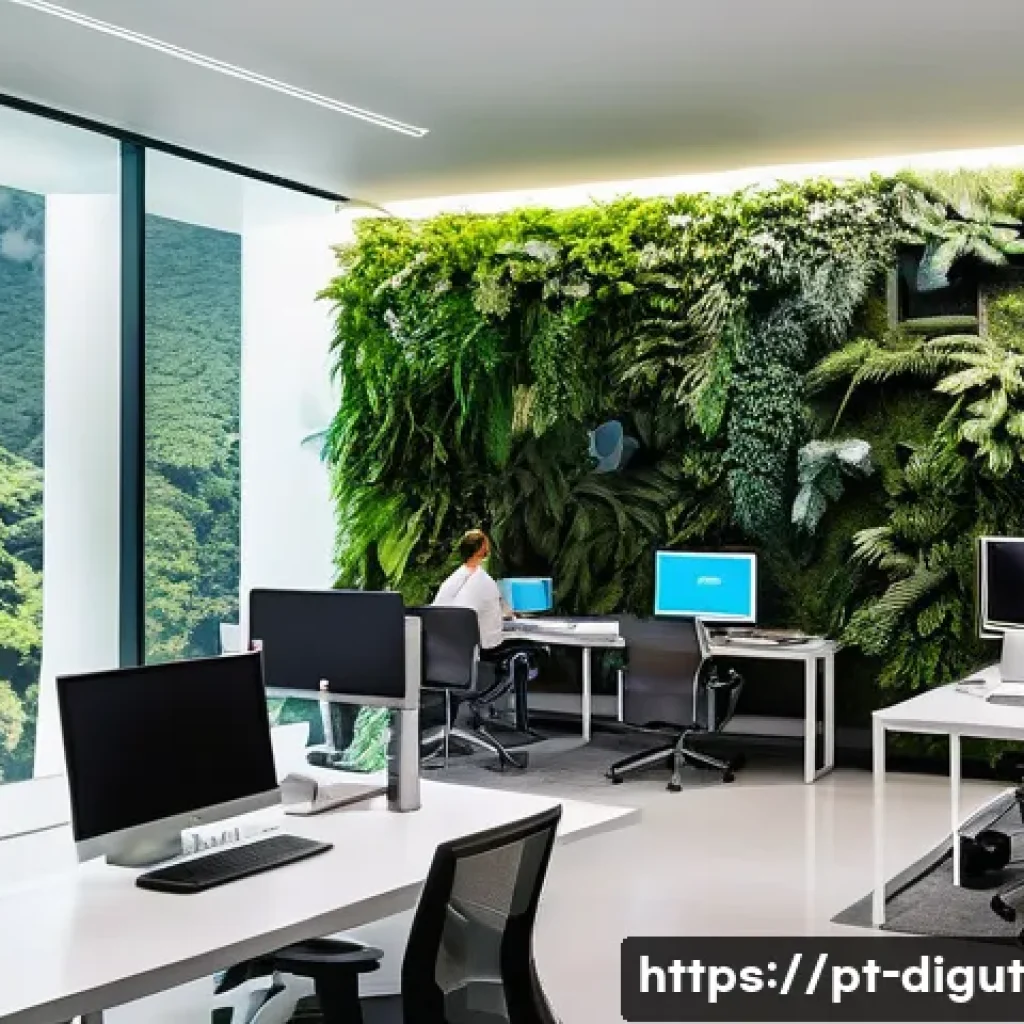 디지털 프리 존 투자 전략 수립하기 - A modern digital free zone office environment in Brazil, featuring a diverse group of young professi...